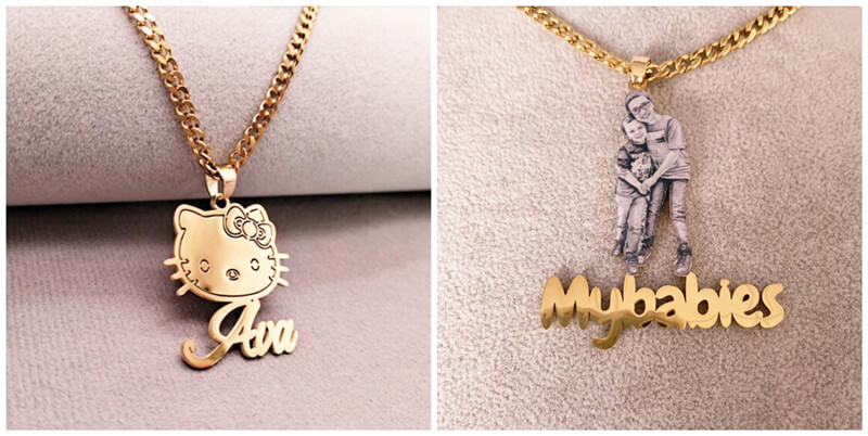 wholesale custom portrait engraving jewelry bulk personalized family photo necklace with name